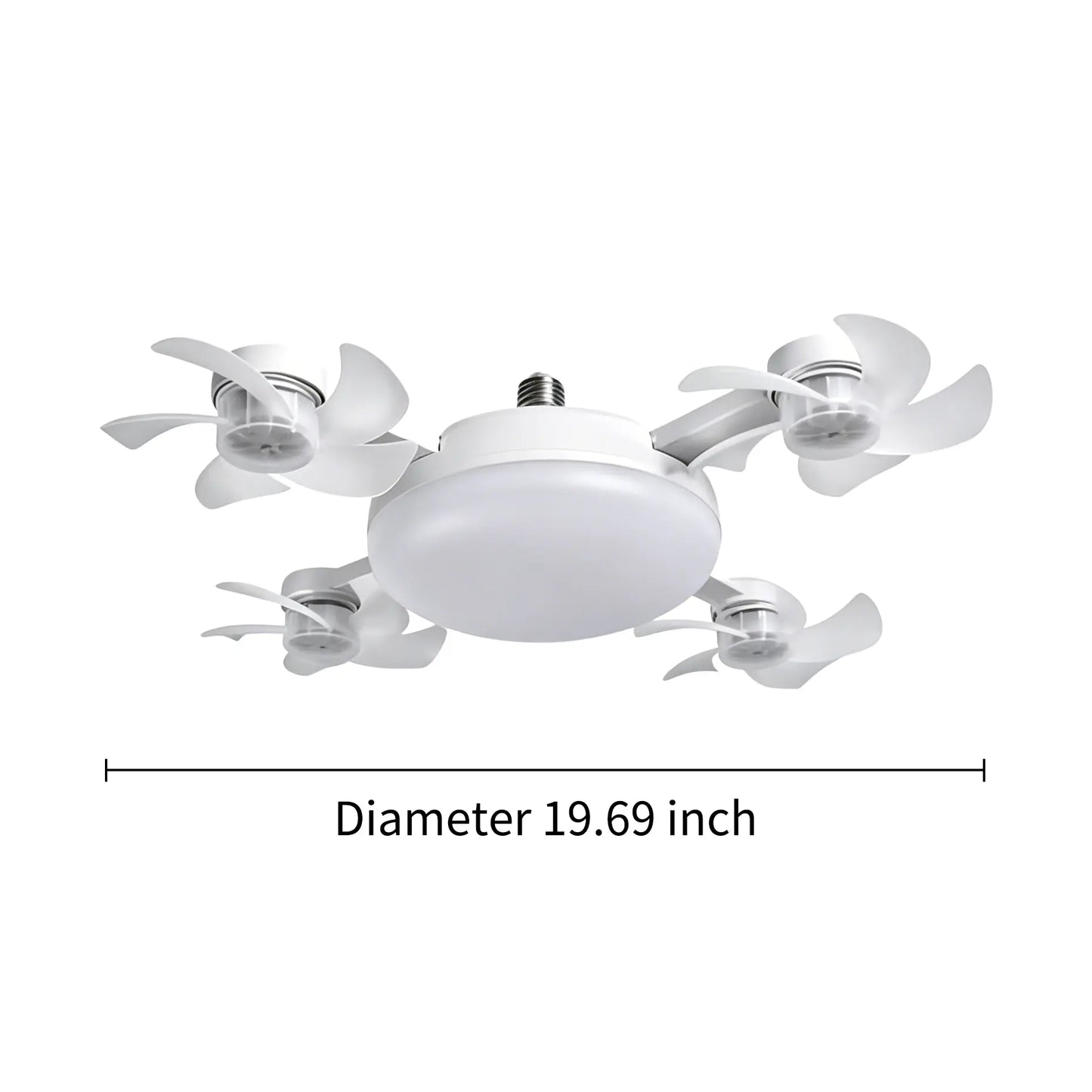 2026 New E27 Socket Ceiling Fan Light - 2-in-1 Silent LED Fan with Remote Control, Energy-Saving Cooling & Lighting Combo for Home Bedroom