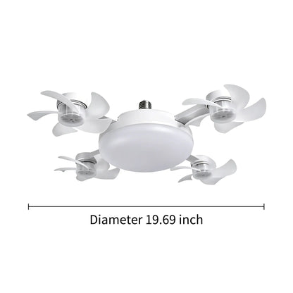 2026 New E27 Socket Ceiling Fan Light - 2-in-1 Silent LED Fan with Remote Control, Energy-Saving Cooling & Lighting Combo for Home Bedroom