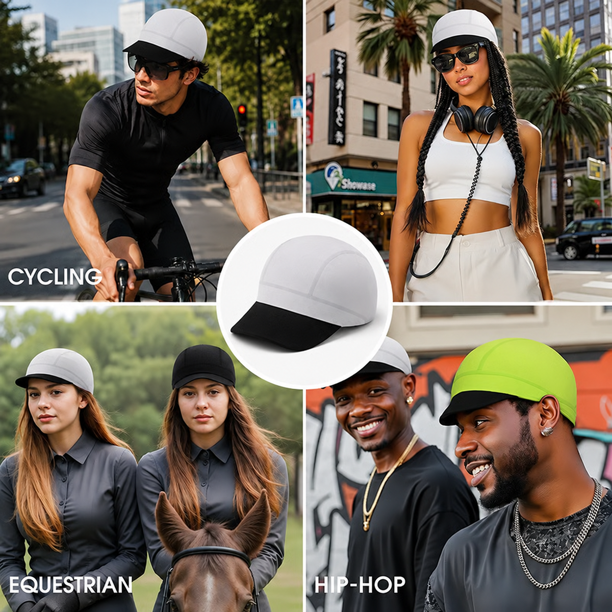 🔥HOT SALE🔥💯Quick-Dry Breathable Helmet Liner Sun Visor Skull Cycling Cap