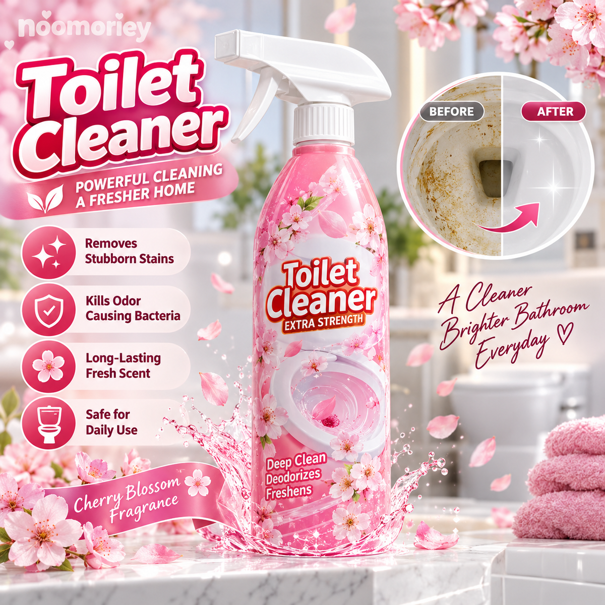 🌸✨ Blossom Fresh – Cherry Blossom Toilet Cleaner Spray
