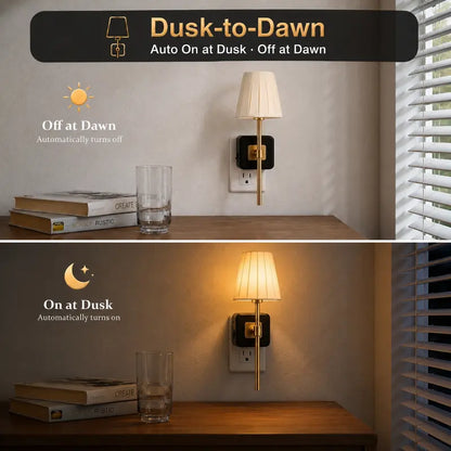 Vintage Pleated Fabric Plug-In Night Light