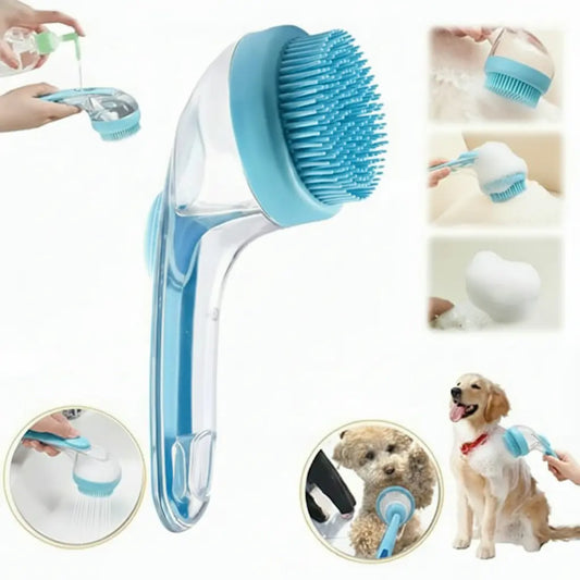 2026 2-in-1 Pet Bath & Grooming Brush with Soap Dispenser