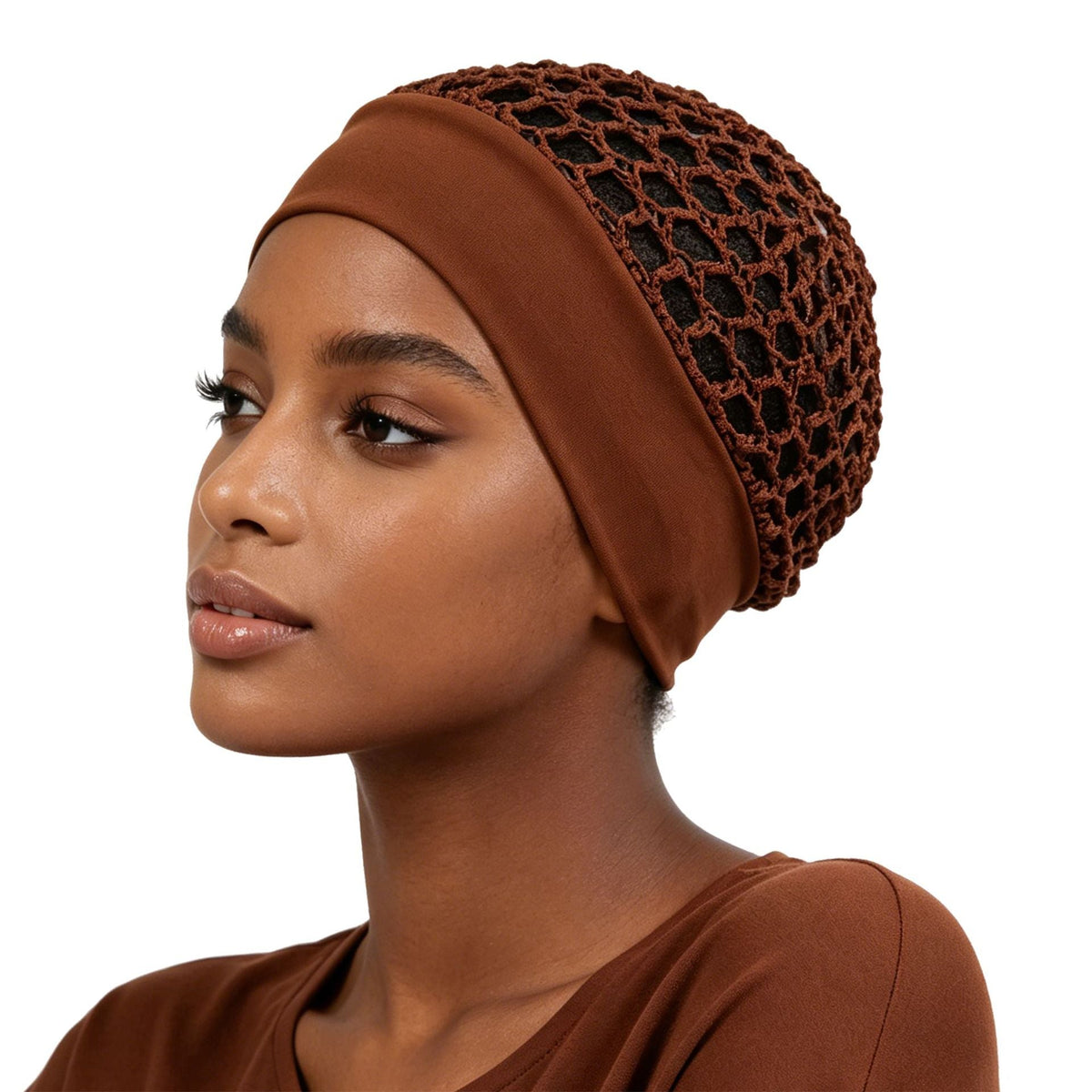 🔥Limited-Time 49% OFF🧶 Wide-Band Crochet Hair Net | 💨 Breathable Stretch Sleep & Beauty Hair Cap
