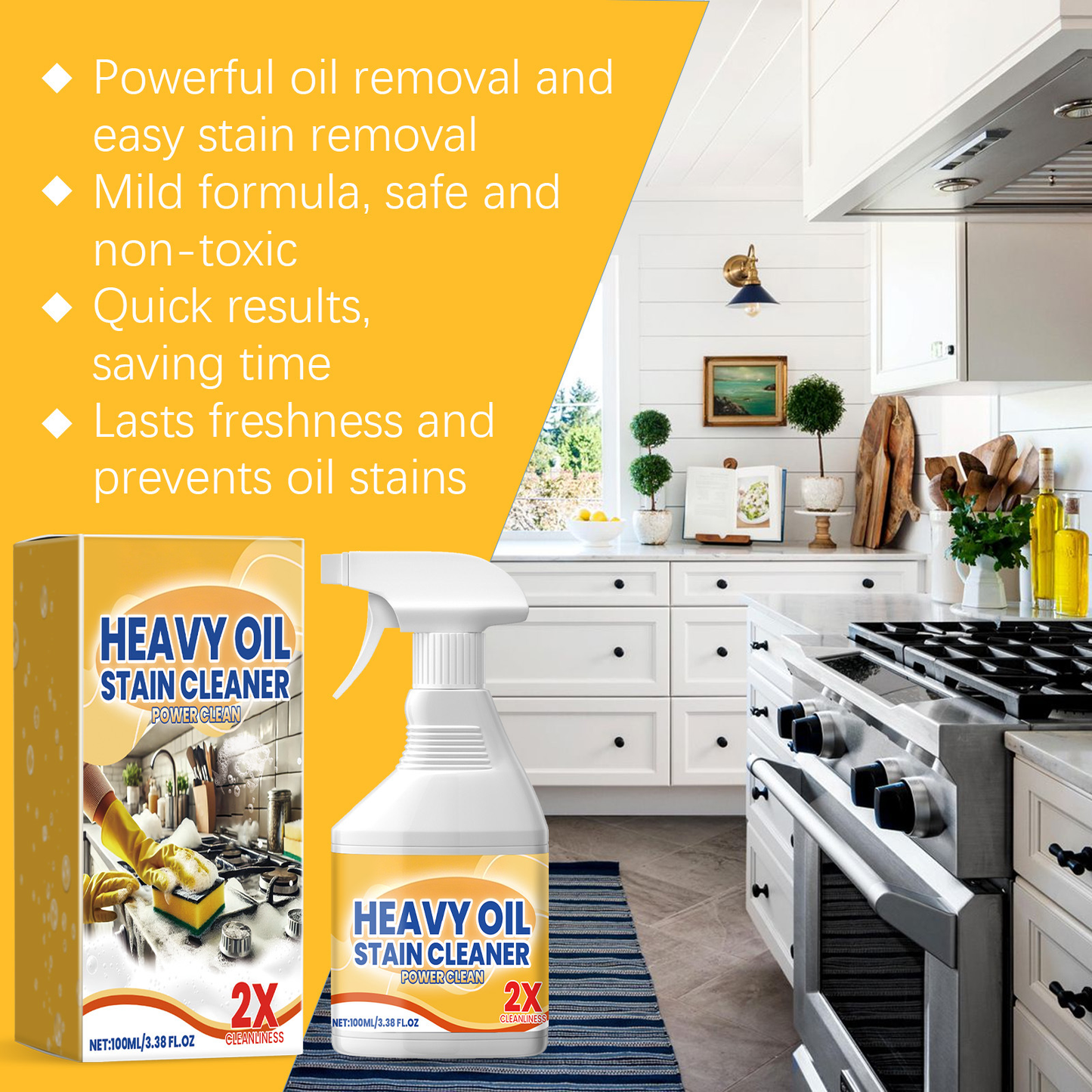 🔥Mother's Day 49% OFF-Heavy Duty Degreaser Spray for Kitchen Oven Stove Range Hood