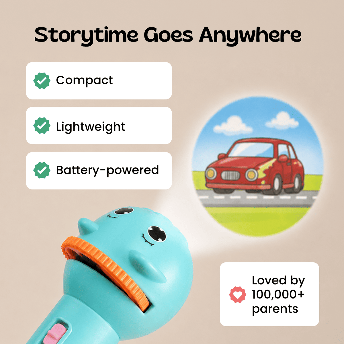 🌙 Kids Animal Story Projector – Magical Bedtime Flashlight
