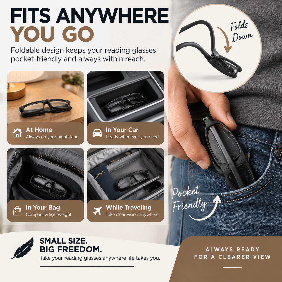 👓 Magnetic Folding Reading Glasses – Lightweight Pocket-Size Readers That Are Always Ready