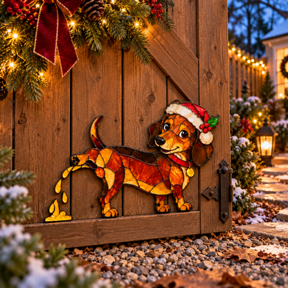 🔥🥰Funny Peeing Dachshund Christmas Decoration – A Hilarious Holiday Accent