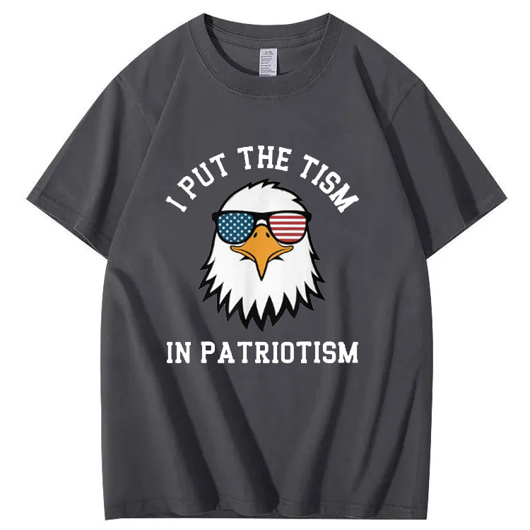 I Put The Tism in Patriotism Athletic Eagle T-Shirt