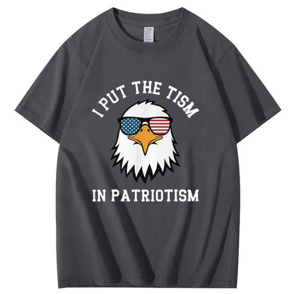 I Put The Tism in Patriotism Athletic Eagle T-Shirt