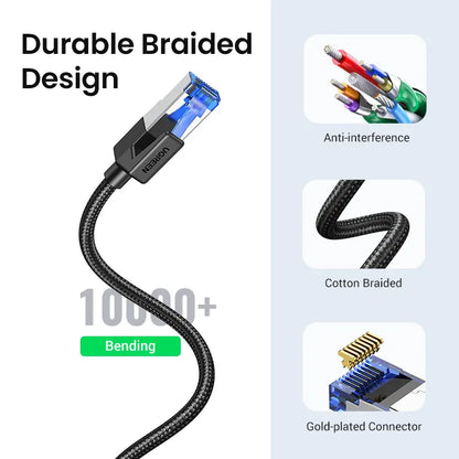 Cat 8 Ethernet Cable 6FT, High Speed Braided 40Gbps 2000Mhz Network Cord