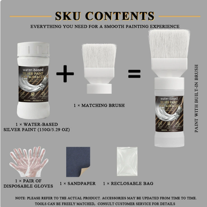 Water-Based Silver Paint for Metal & Wood