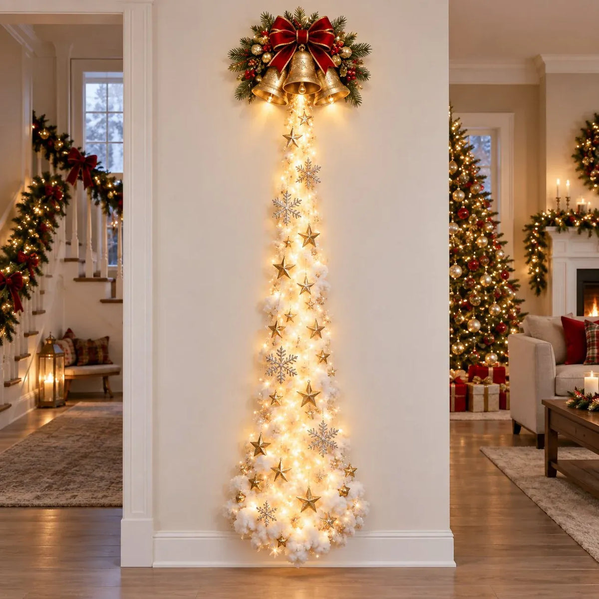 🔥🎁🐦 Cardinal Blessing Cascade Wall Light – Glowing Red Bird & Starlight Wall Décor
