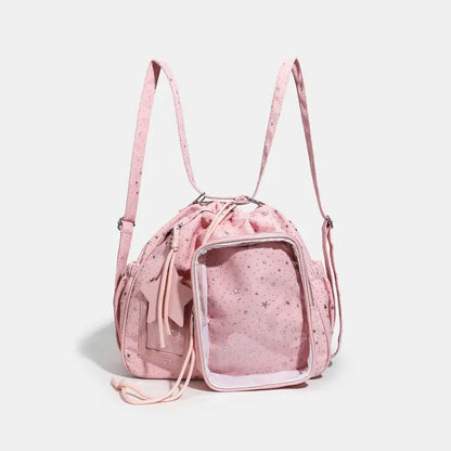 Star Print Multi-Compartment Shoulder Bag
