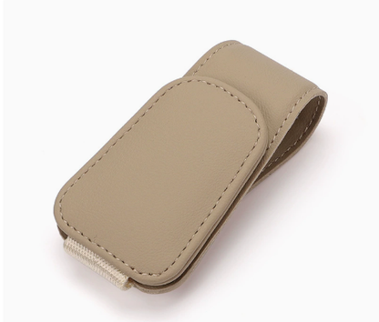 🚗 Magnetic Sun Visor Organizer – Leather Sunglasses, Card & Ticket Holder