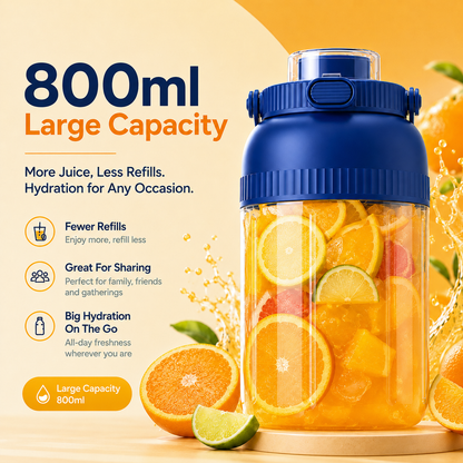 800ml Portable Electric Juicer Blender – Fresh Juice, Smoothies & Shakes Anywhere