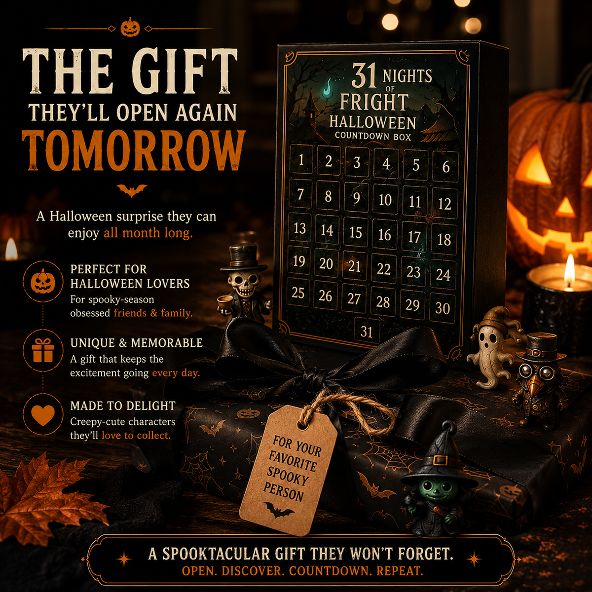 👻 31 Nights of Fright – Halloween Surprise Countdown Box