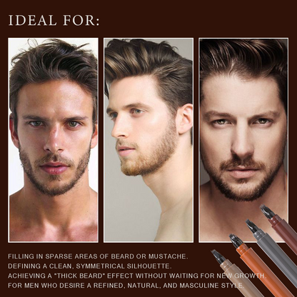 ✨✏️ Waterproof 4-Tip Beard & Eyebrow Pen – Smudge-Proof, Natural Look & Long-Lasting 🌟