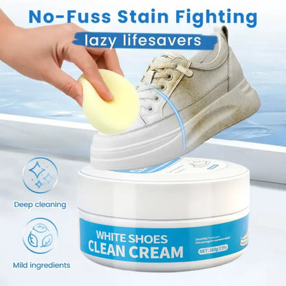 🔥 Limited-Time 49% OFF👟White Shoe Cleaning Cream | Waterless Stain Remover with Sponge