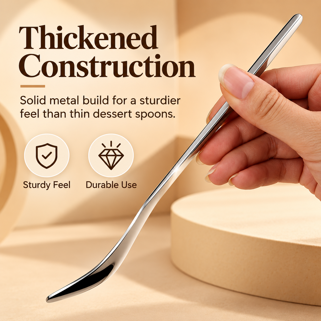 316L Stainless Steel Dessert Spade Spoon