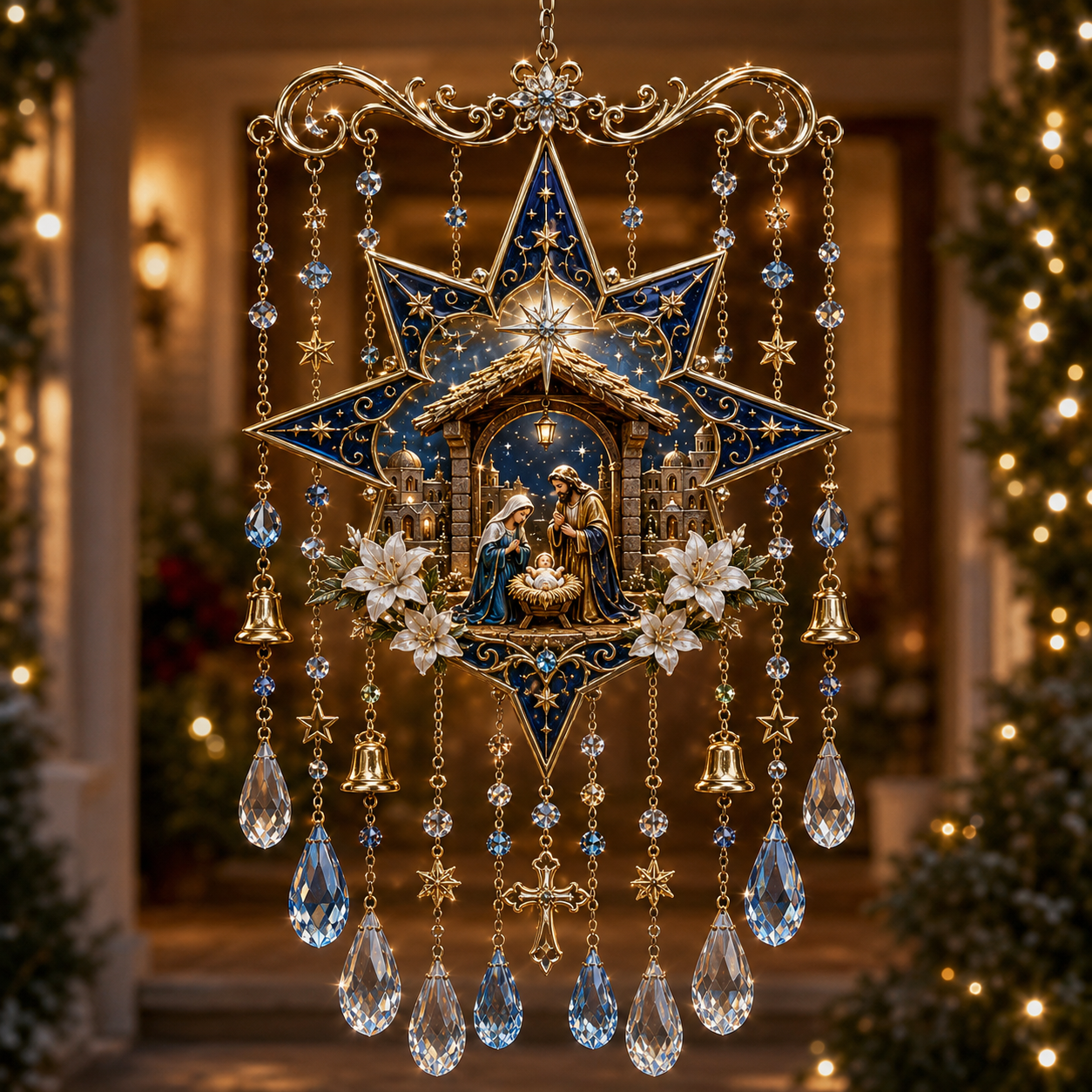 🎁Christmas Crystal Wind Chime for Porch & Garden Decor