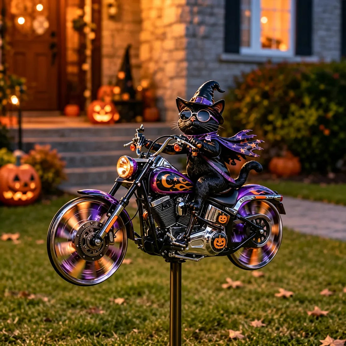 🔥 53% OFF – Halloween Motorcycle Windmill Yard Stake 🎃🏍️