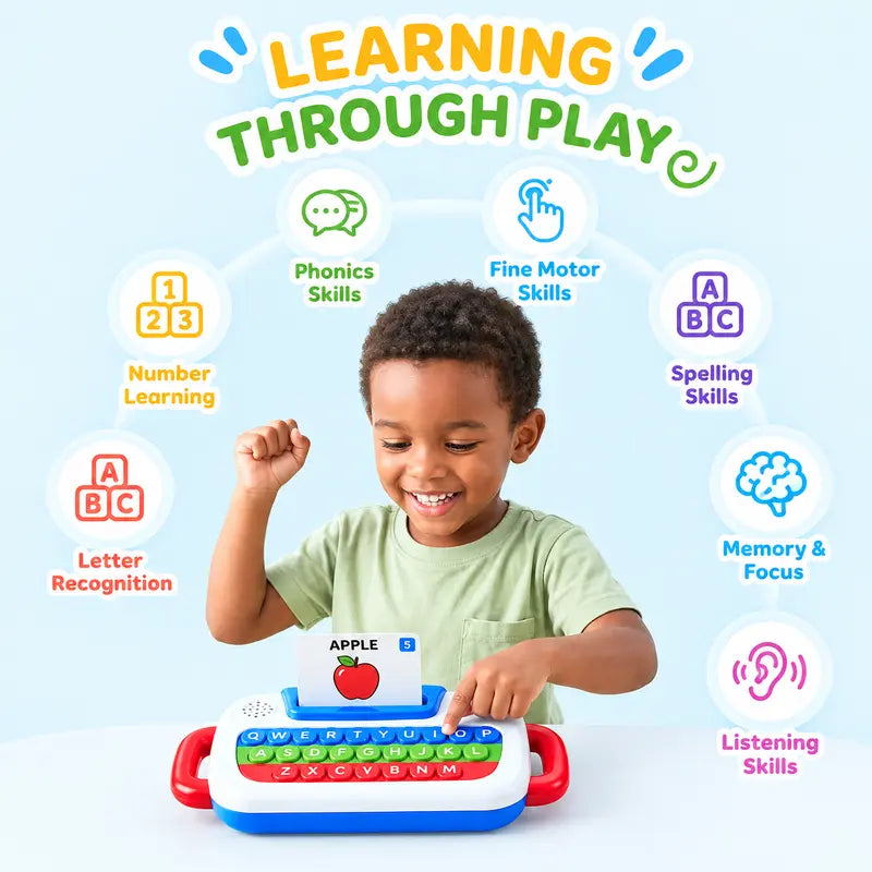 🌈 3-in-1 Interactive Learning Keyboard for Kids ✨ Light-Up Pop It Educational Toy