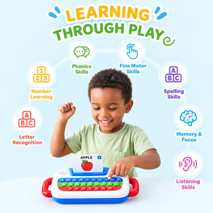 🌈 3-in-1 Interactive Learning Keyboard for Kids ✨ Light-Up Pop It Educational Toy