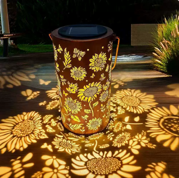 Colorful Sunflower Glow Solar Garden Lantern