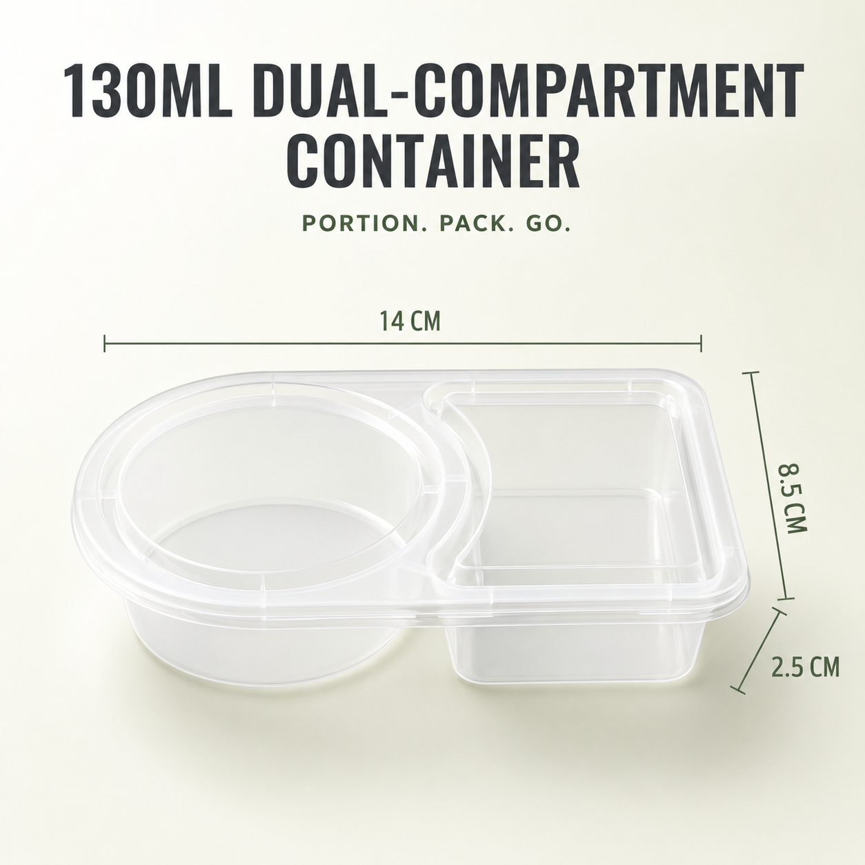 🍱 Dual Compartment Disposable Food Containers – Leakproof Takeout Boxes with Sauce Compartments