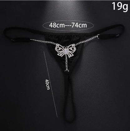 Women's Sexy Rhinestone Mesh Thong