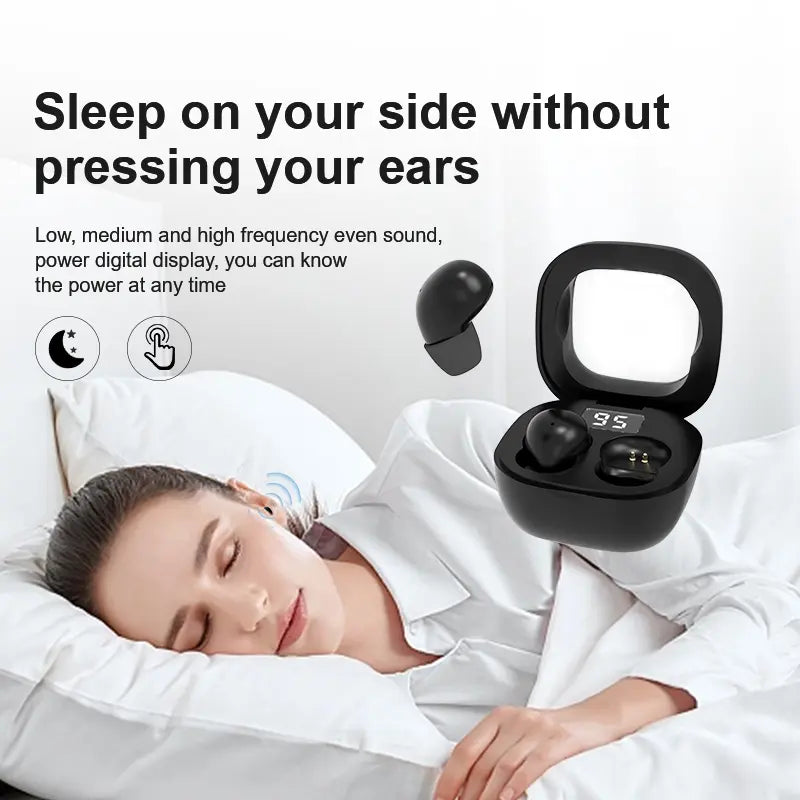 Invisible Sleep Earbuds – Ultra-Light Noise Cancelling Earbuds for Side Sleepers with 25H Battery Life