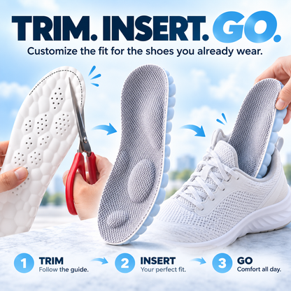 ☁️ 2pairs  4D Cloud Comfort Insoles – Soft Cushioning & All-Day Support