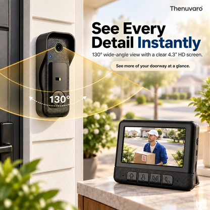 🚪 Wireless Video Doorbell Camera With Indoor Screen – See Who’s At Your Door Before Opening It