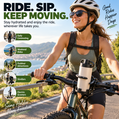 🚴 Foldable 360° Rotating Bike Cup Holder – Adjustable Space-Saving Drink Mount