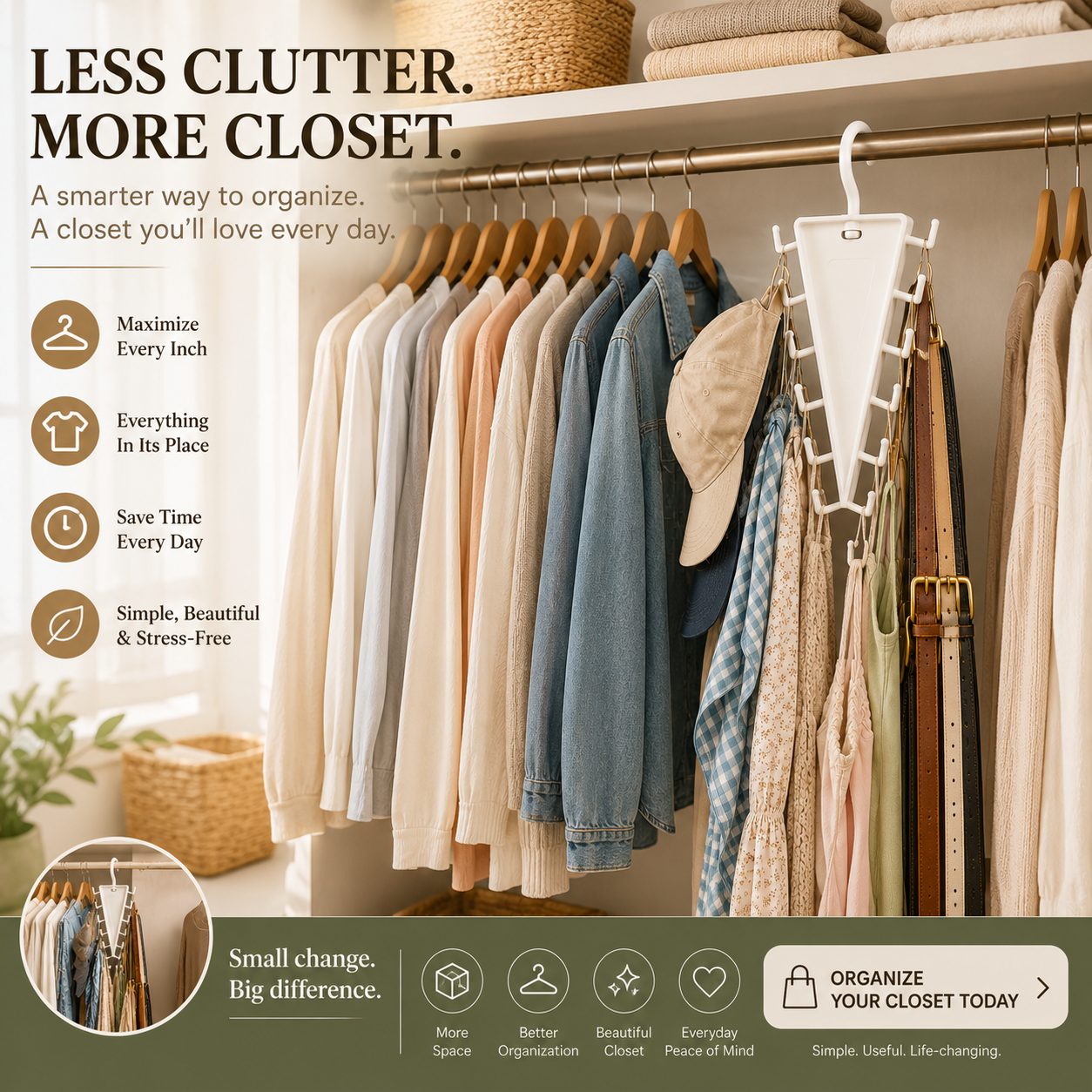 👚 12-Hook Rotating Closet Organizer – Save Space & Keep Accessories Organized