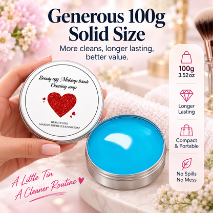 🔥 Limited-Time 49% OFF 🫧 Makeup Brush Cleaning Soap with Silicone Scrub Pad | 100g ✨