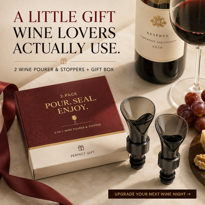🍷2-in-1 Wine Pourer & Stopper – No-Drip Pour & Easy Seal