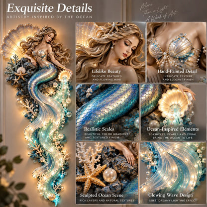 ⏰Limited Stock 50% OFF - 🌊✨ Enchanted Ocean Legends™ Lighted Wall Décor Collection 🐋🧜‍♀️