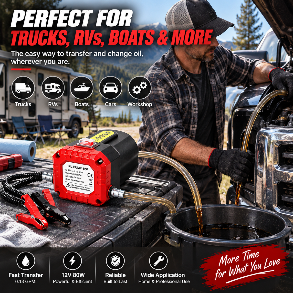 🔥 🔧 12V 80W Electric Oil Extractor Pump – Fast, Cleaner Oil Changes