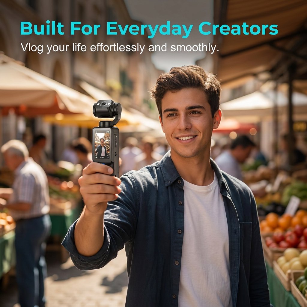 Xtra MuseTM Pro — 2.5K AI Pocket Camera with 180° Rotating Lens