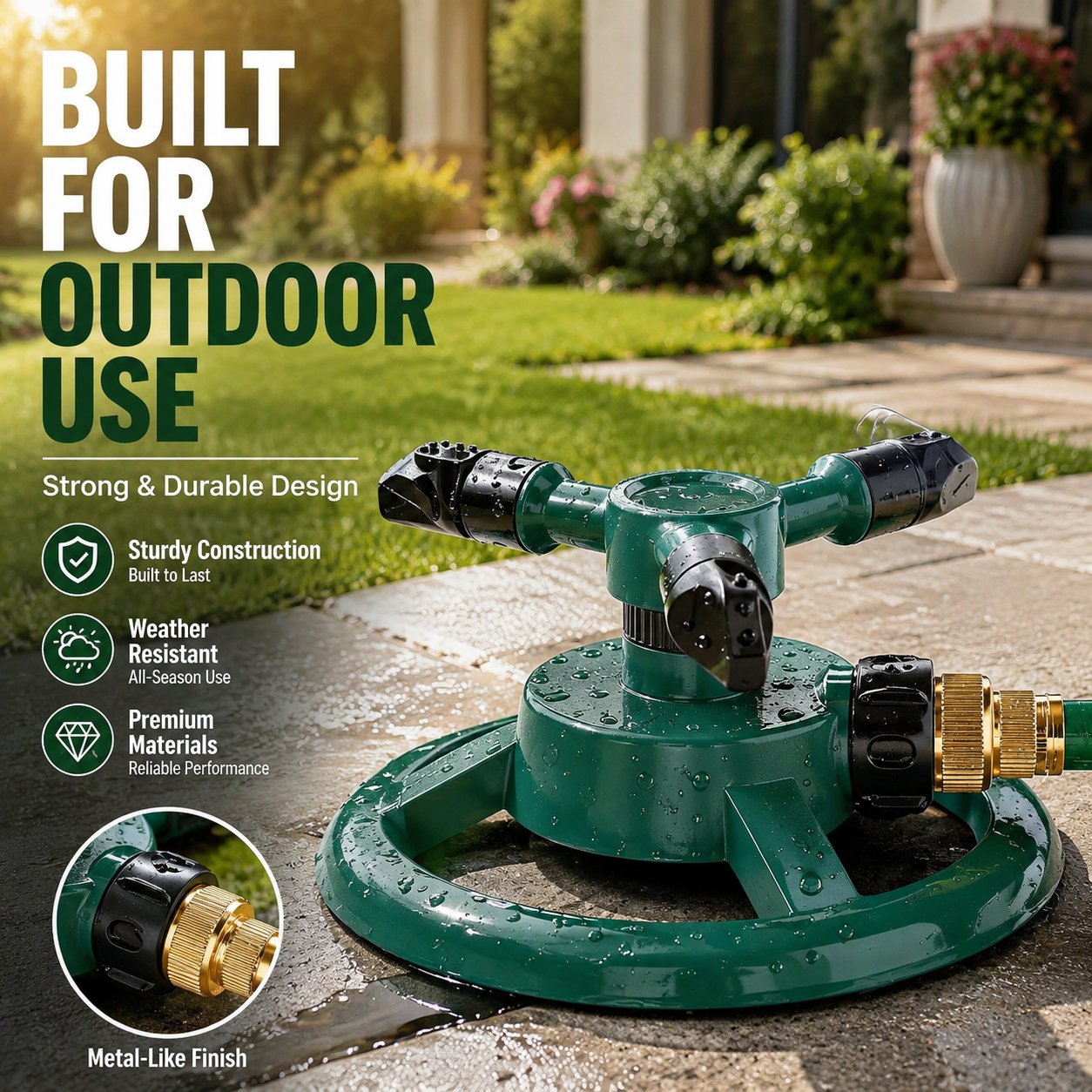 🚿 Automatic 360° Rotating Lawn Sprinkler