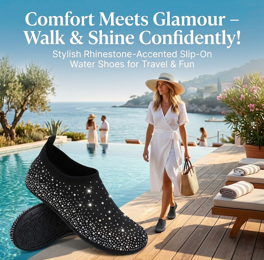 Women's Rhinestone Mesh Slip On Walking Shoes🏖️