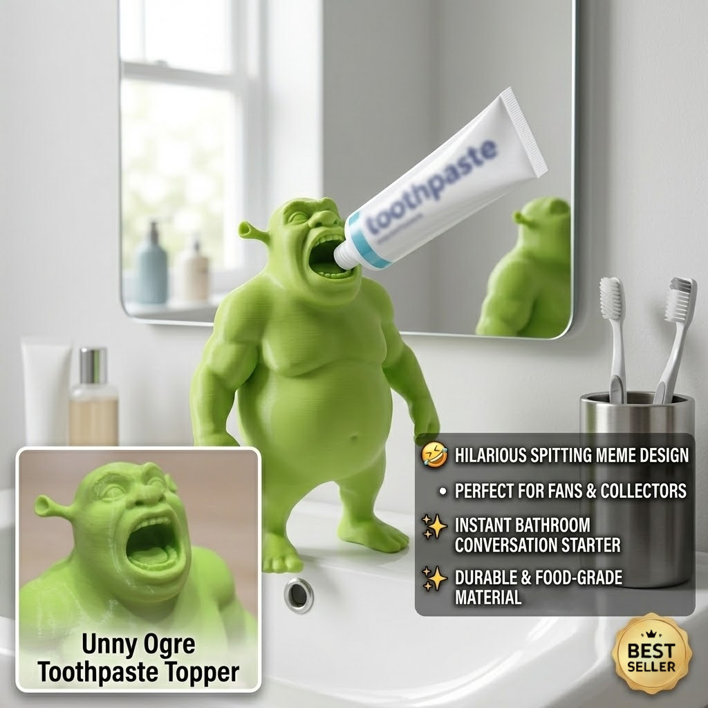 Unny Ogre Toothpaste Toppe🎁Gag Gift & Bathroom Meme Decor😂🛁