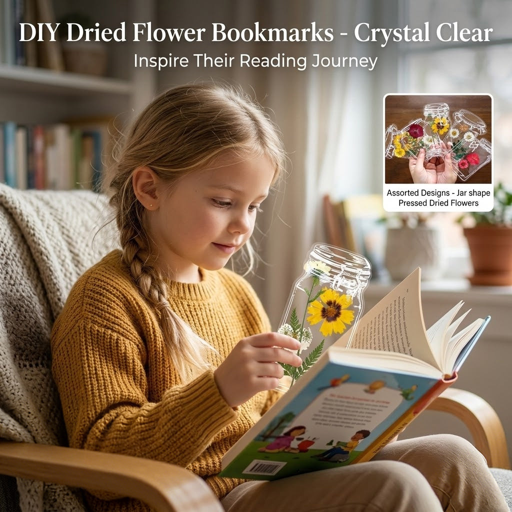 💐🌷20pcs Transparent Dried Flower Bookmarks-DIY Gifts Bookmarks