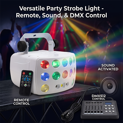 3-in-1 DJ Party Lights – RGBW Derby Beam, Sound Activated + Remote 🎶✨