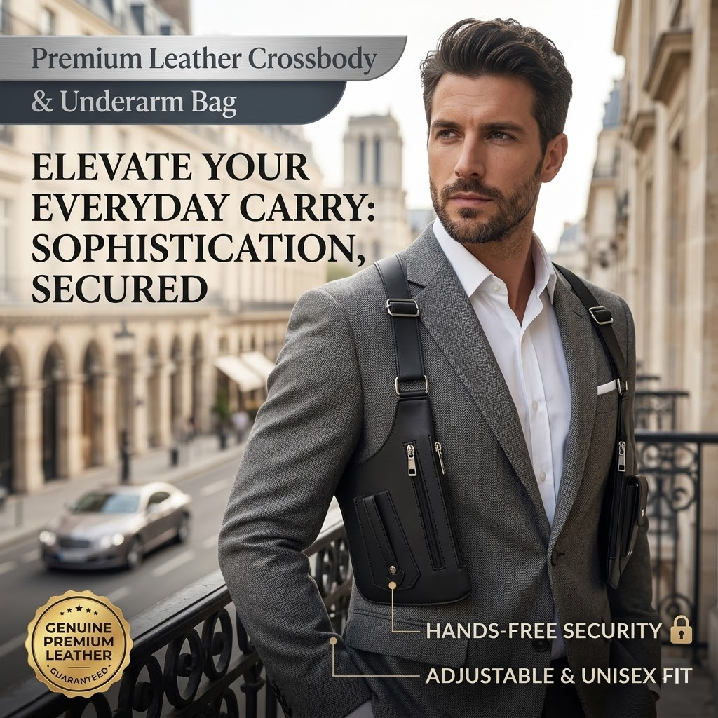 Premium Leather Crossbody & Underarm Bag – Adjustable & Unisex