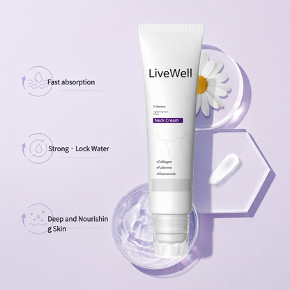 Roller Massage Neck Cream Collagen & Hyaluronic Acid | Firms Neck, Reduces Wrinkles & Double Chin