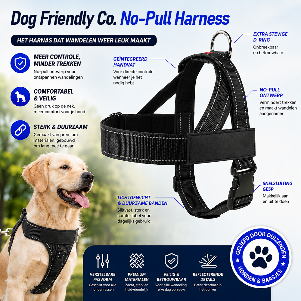 🐾 Dog Friendly Co. Harness– Safe, Secure & Ultra-Comfortable Fit for All Dogs