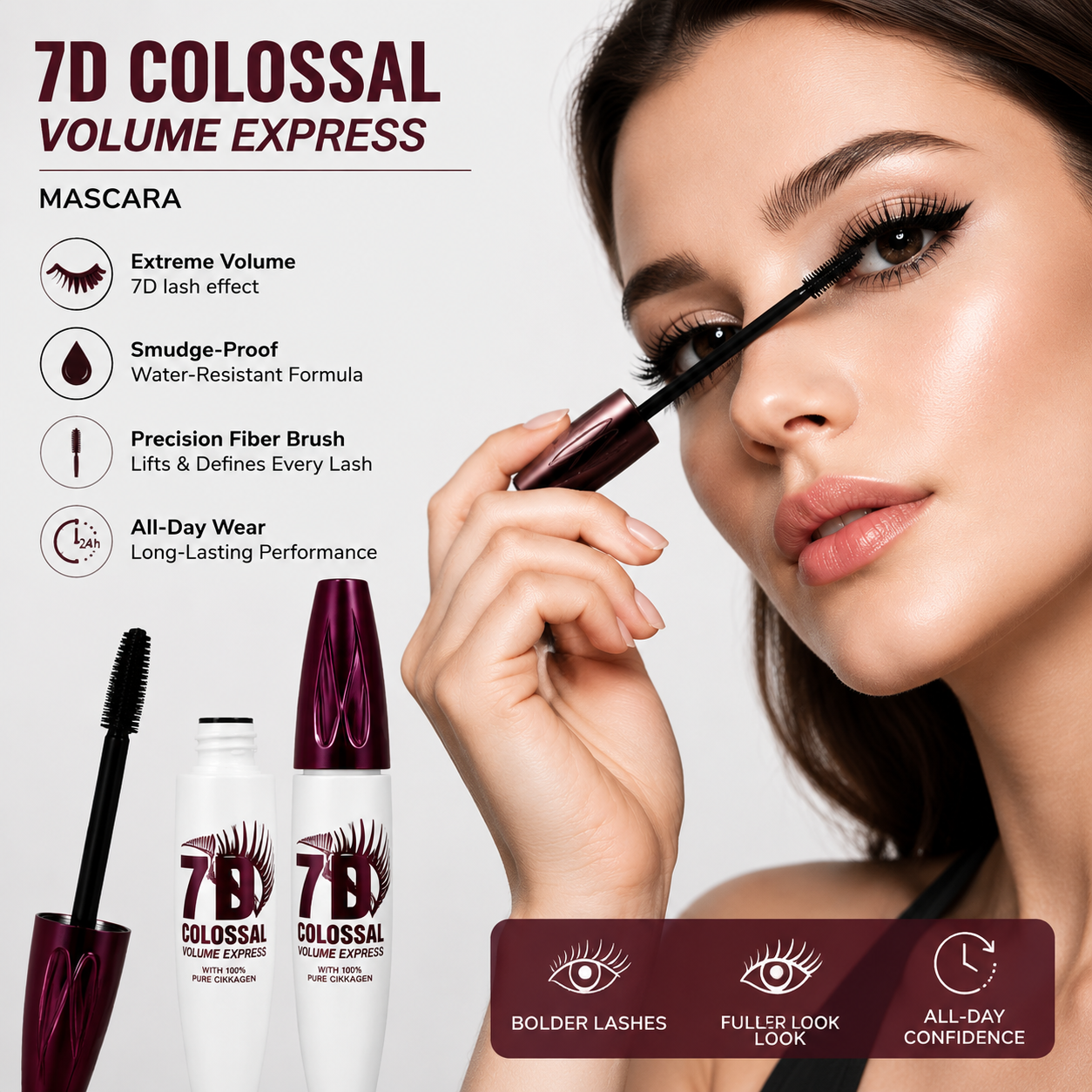 🔥Limited-time offer✨7D Colossal Mascara – 7X Volume, 24H Waterproof & Smudge-Proof