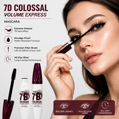 🔥Limited-time offer✨7D Colossal Mascara – 7X Volume, 24H Waterproof & Smudge-Proof
